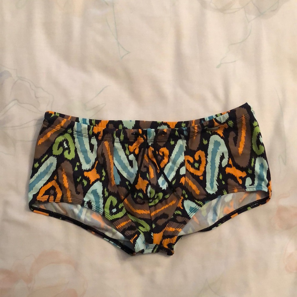 Multi colour printed micro swim shorts